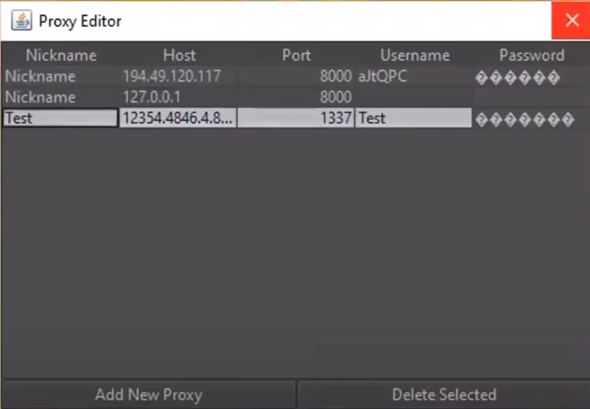 DreamBot Proxy Editor