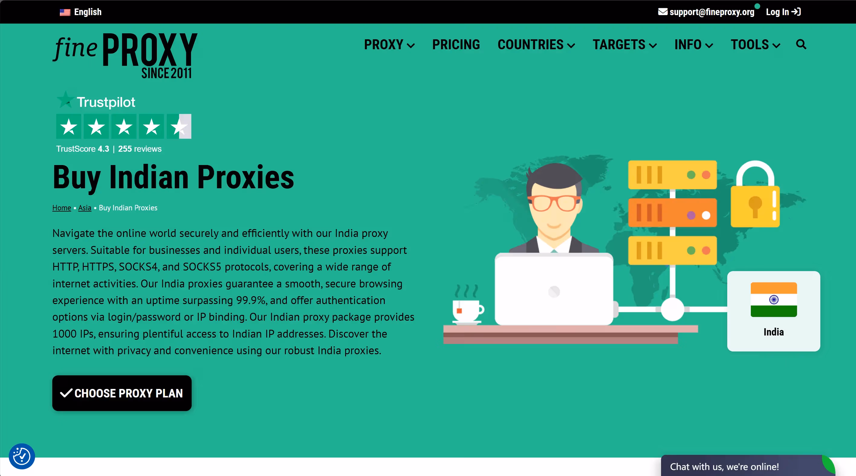 FineProxy India Proxies