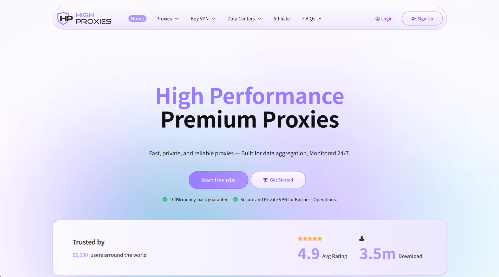 HighProxies Homepage
