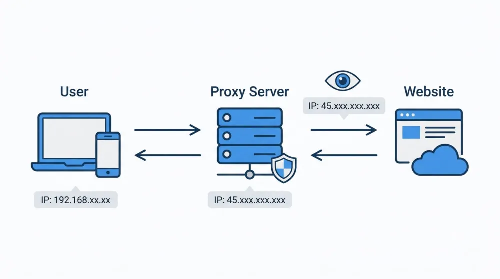 Proxy Server Traffic Flow Diagram