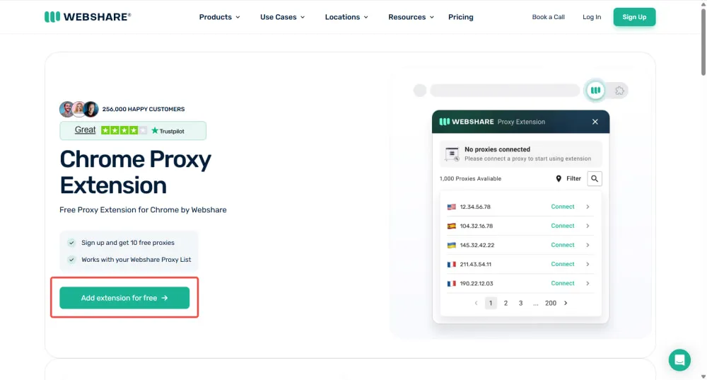 Add Webshare Extension