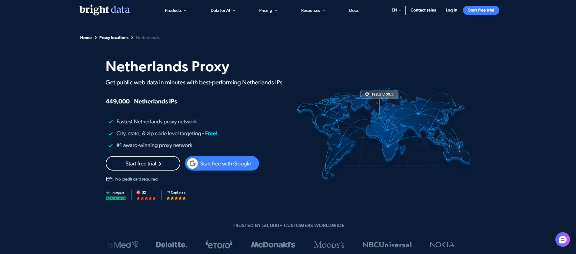 Bright Data Netherlands Proxy Page