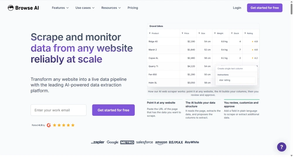 Browse AI Homepage