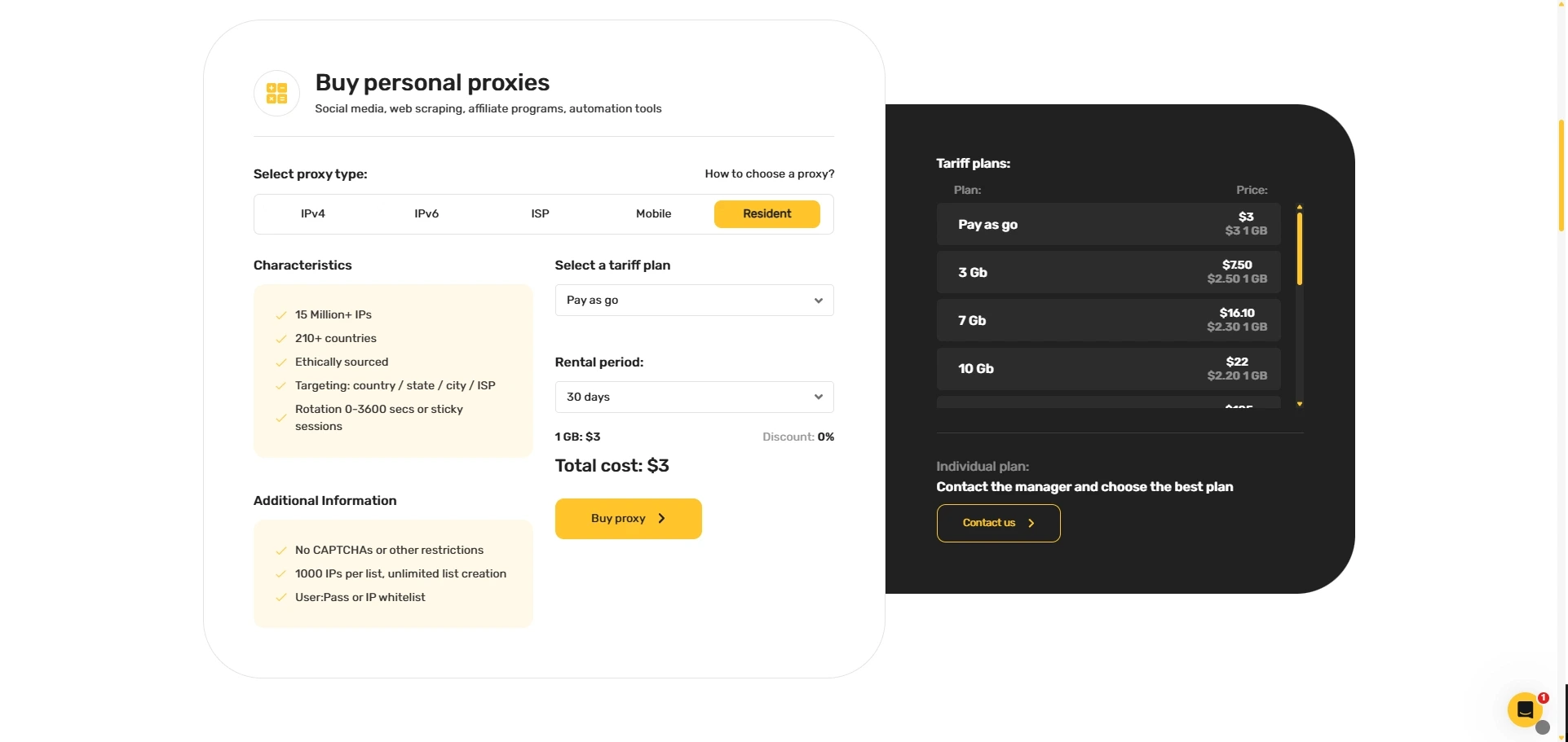 Buy Geonix Personal Proxies