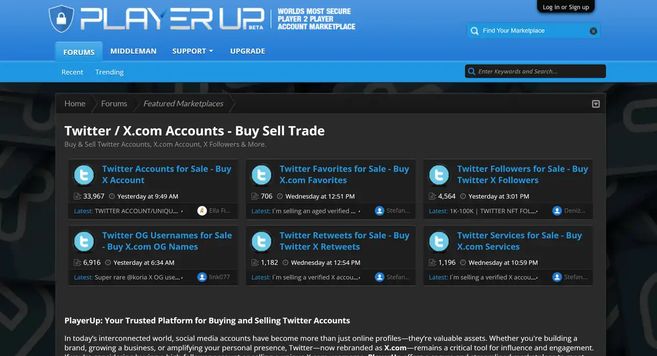 Buy Twitter Accounts On PlayerUp