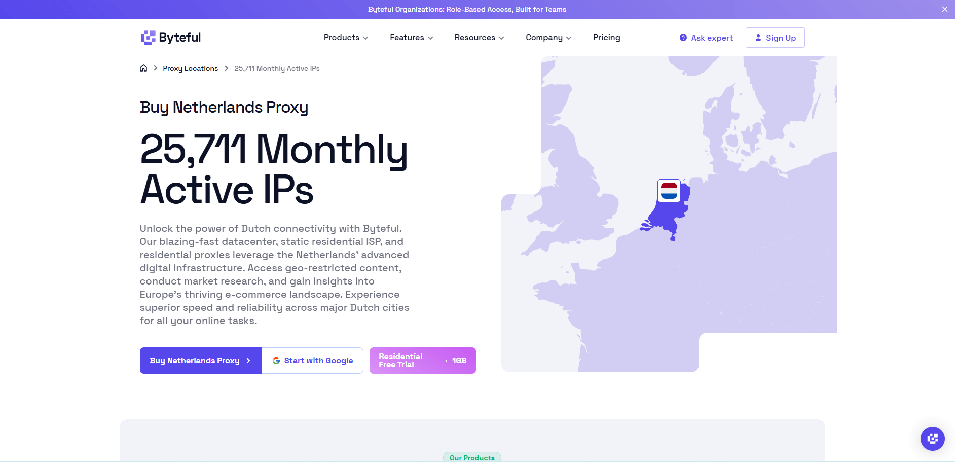 Byteful Netherlands Proxy Page