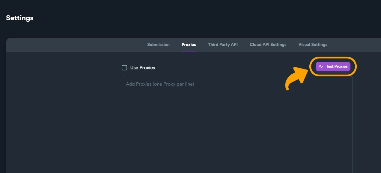 Click on Test Proxies