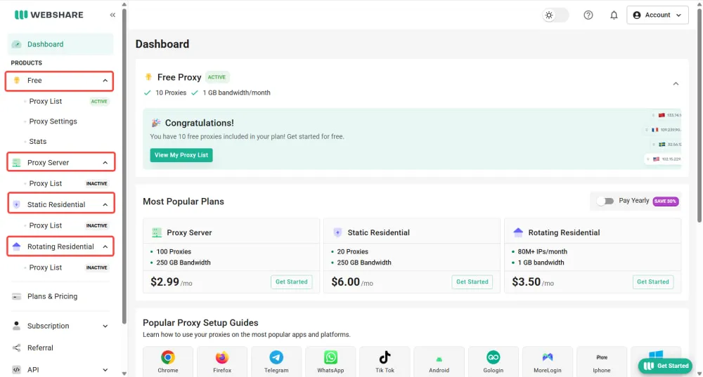 Click Proxy List