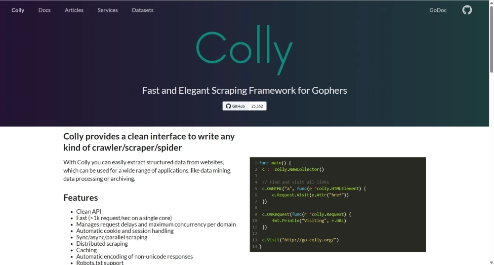 Colly Homepage