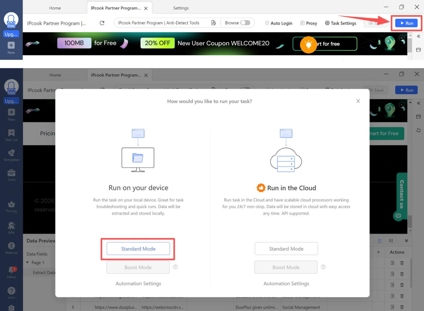 Complete the setup and running the scraper