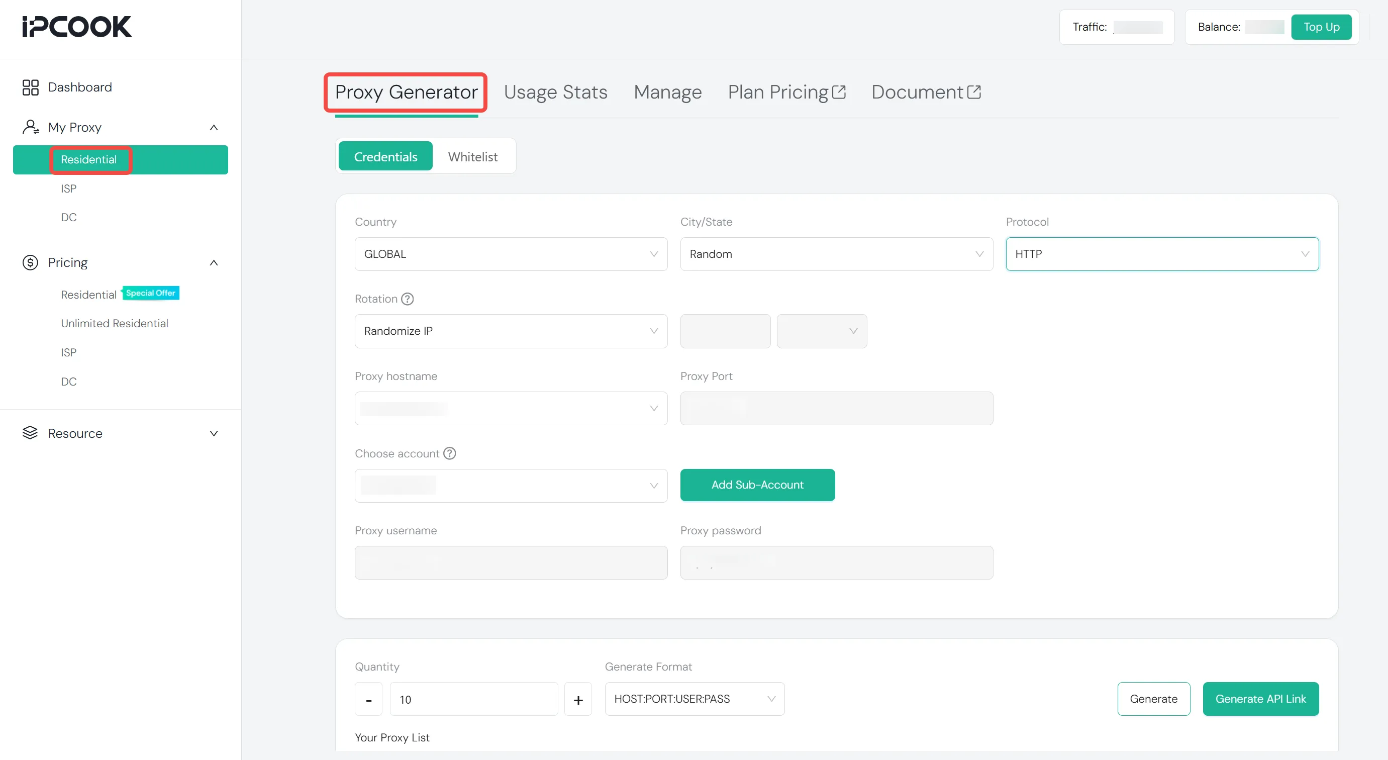 Configure Residential Proxy