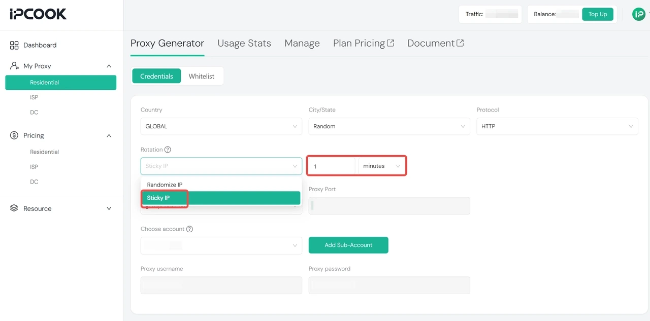 Configure IPcook Sticky Session