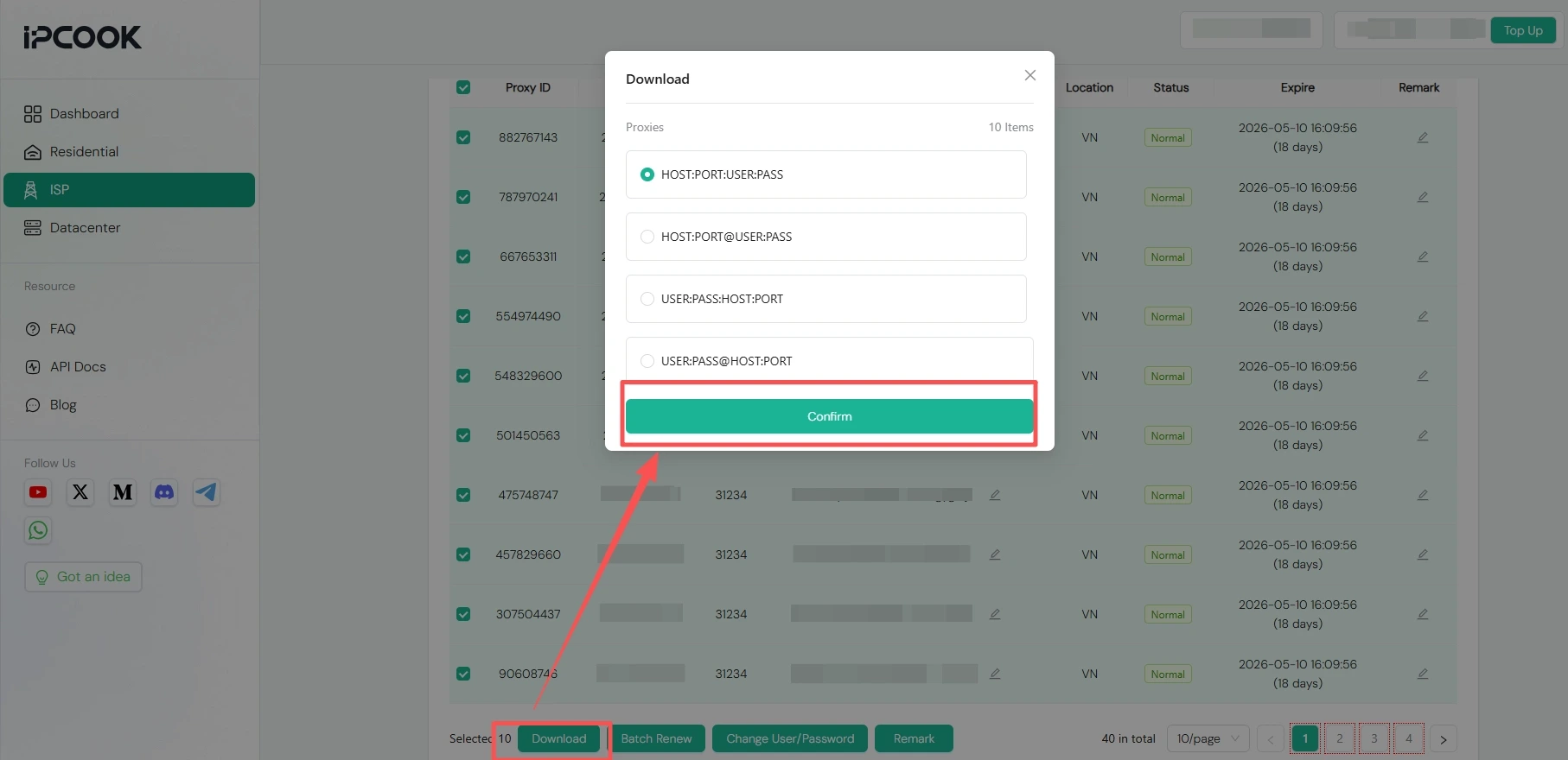 Copy Bulk Static Proxy in IPcook