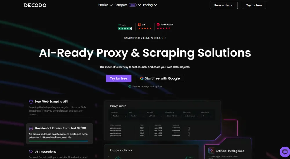 Decodo Homepage