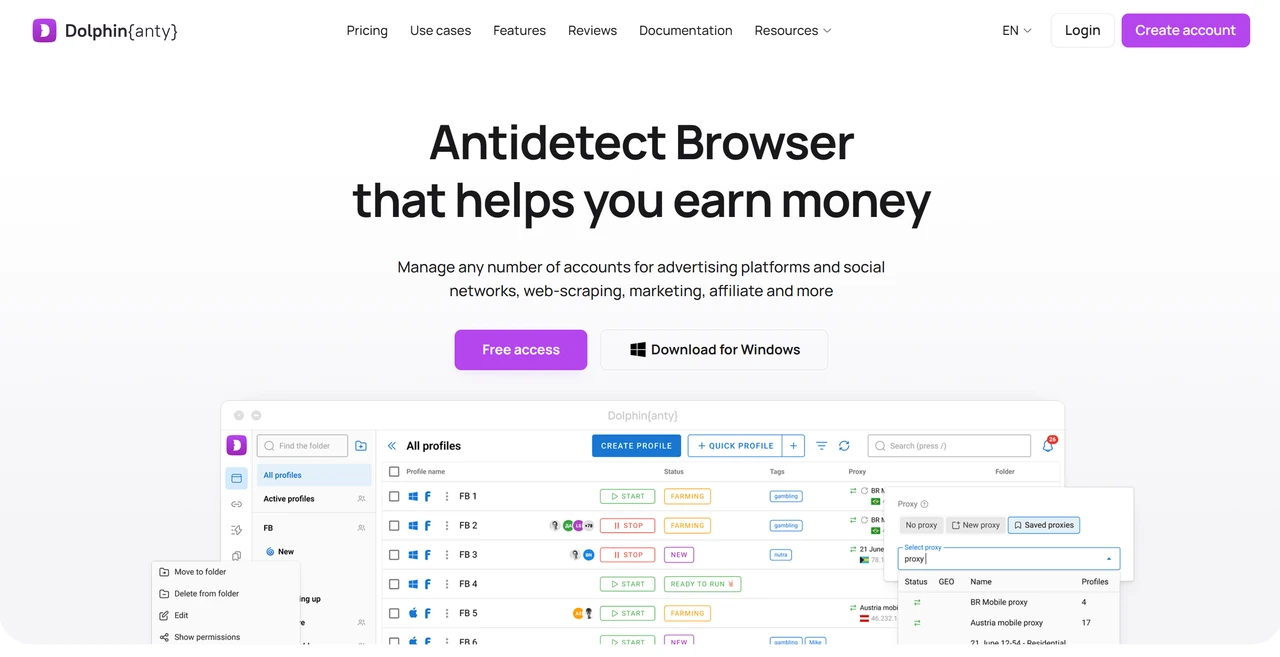 Dolphin Anty Interface