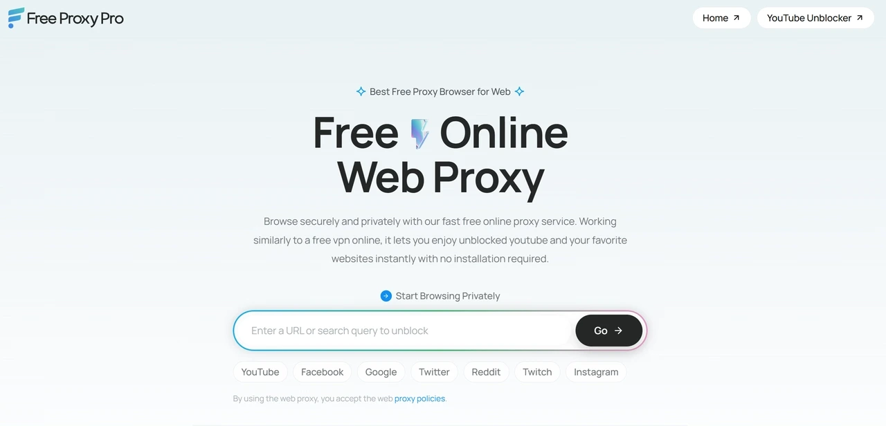 FreeProxyPro Web Proxy