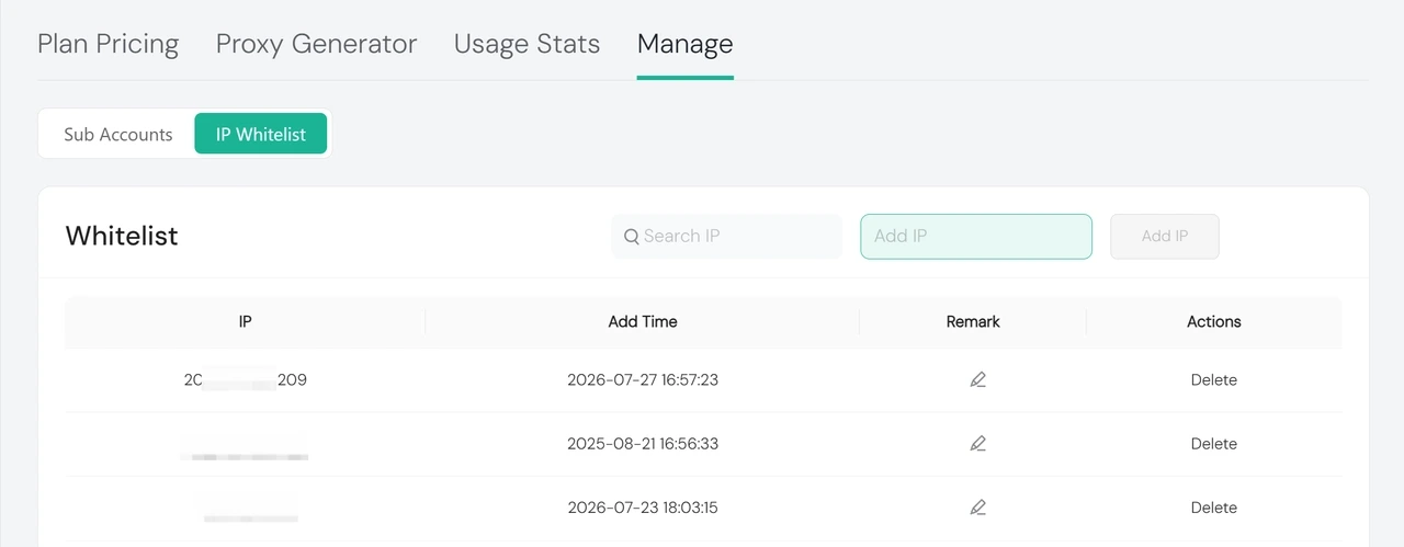 IPcook IP Whitelist List