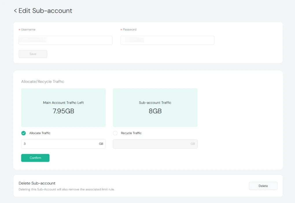 IPcook Edit Sub-account