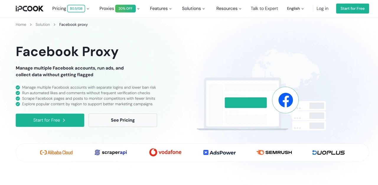 IPcook Facebook Proxies