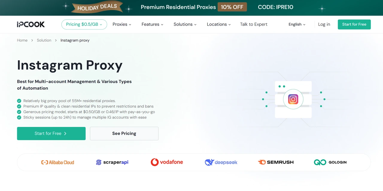 IPcook Instagram Proxies