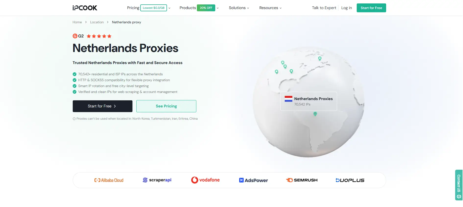 IPcook Netherlands Proxy Page