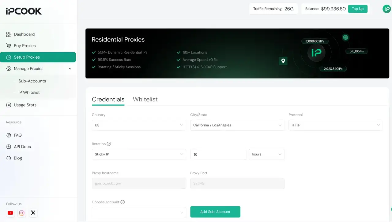 IPcook residential proxy