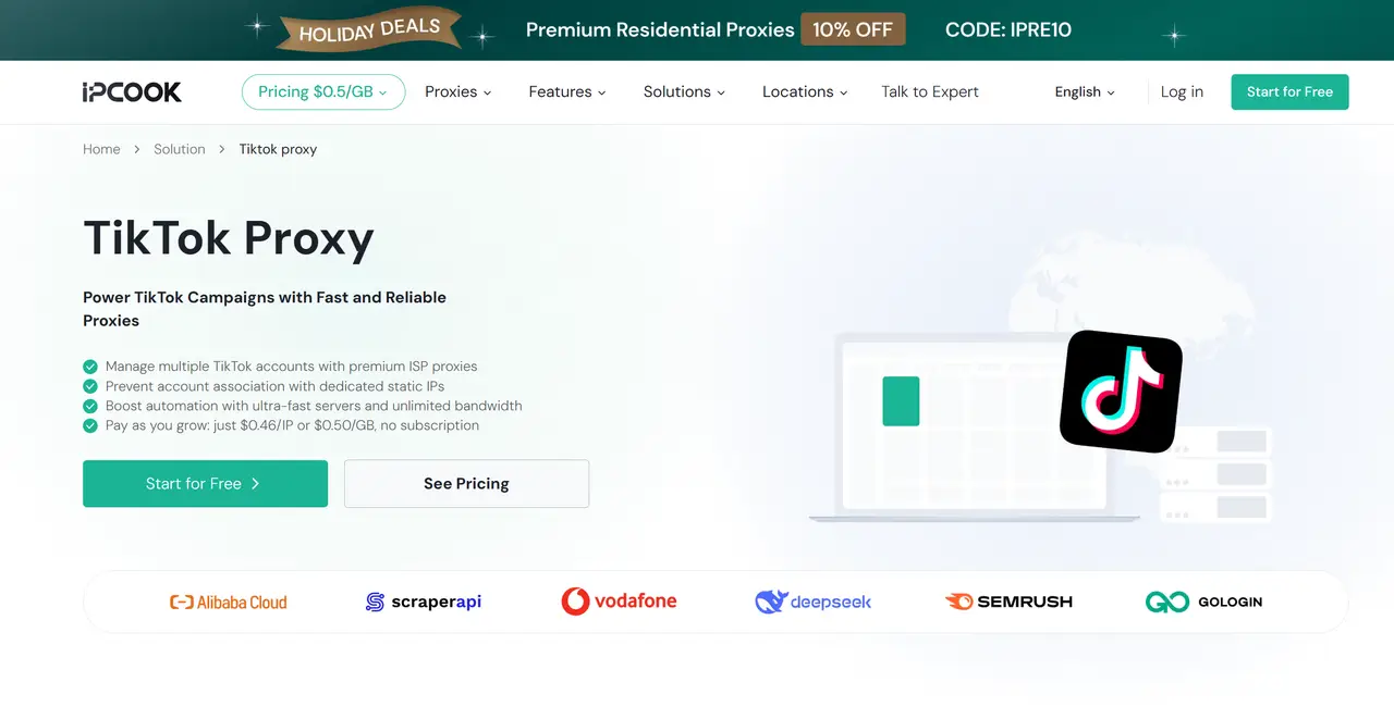 IPcook TikTok Proxies