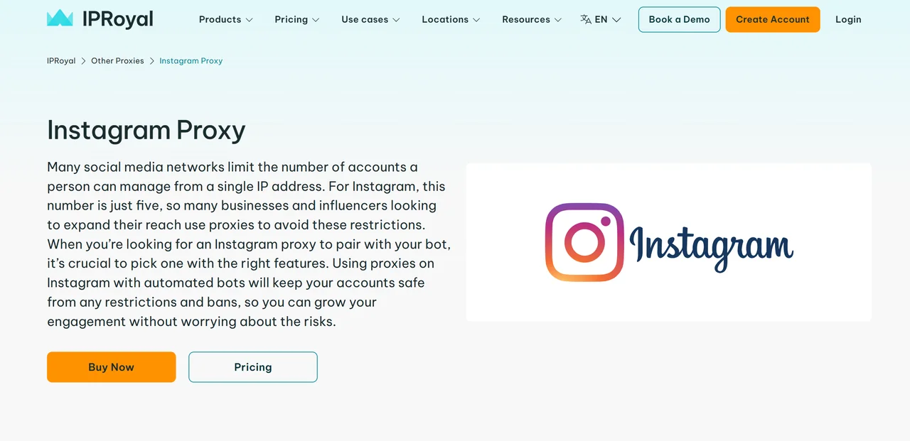 IPRoyal Instagram Proxy