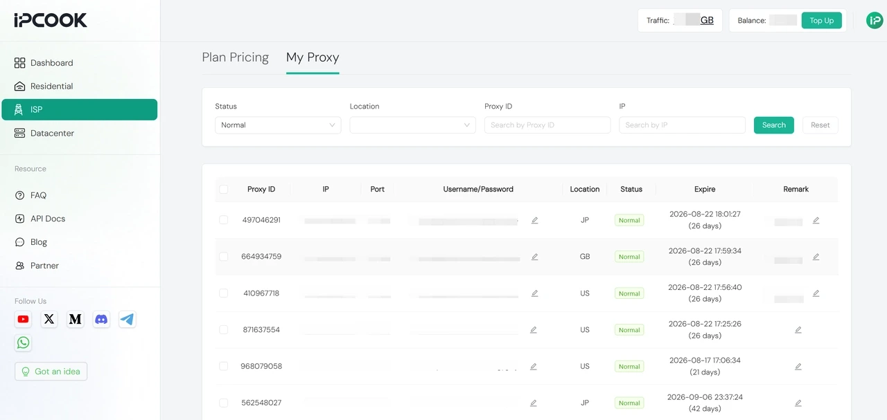 IPcook ISP My Proxy