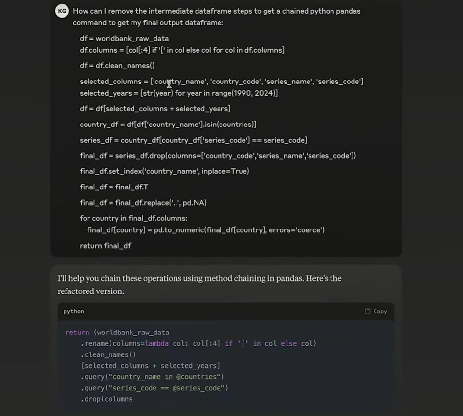Llm Refactor Pandas Code Method Chaining