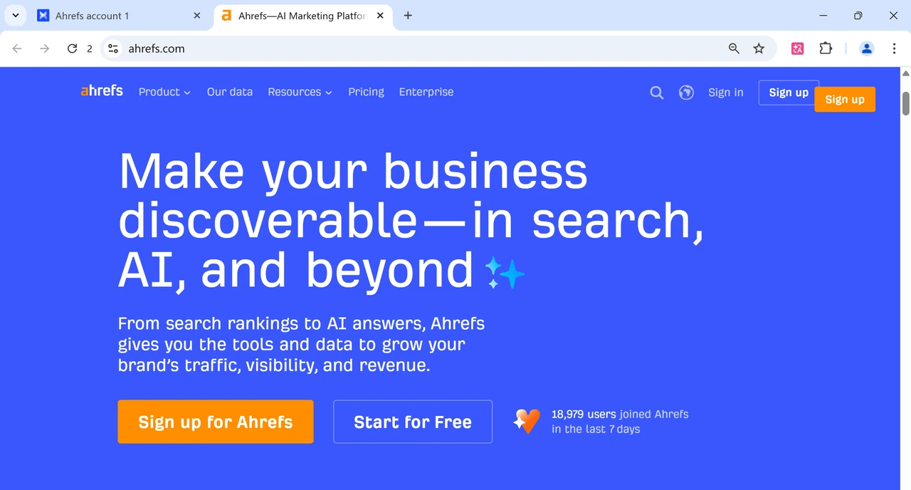 Log In to Ahrefs Inside the AdsPower Profile