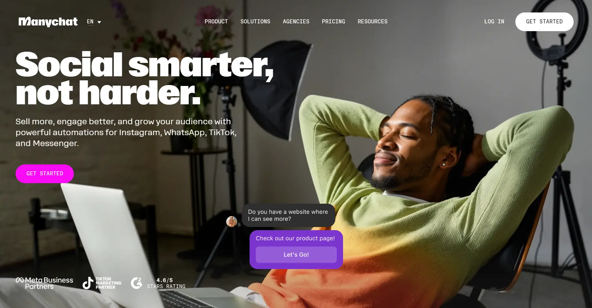 Manychat Homepage
