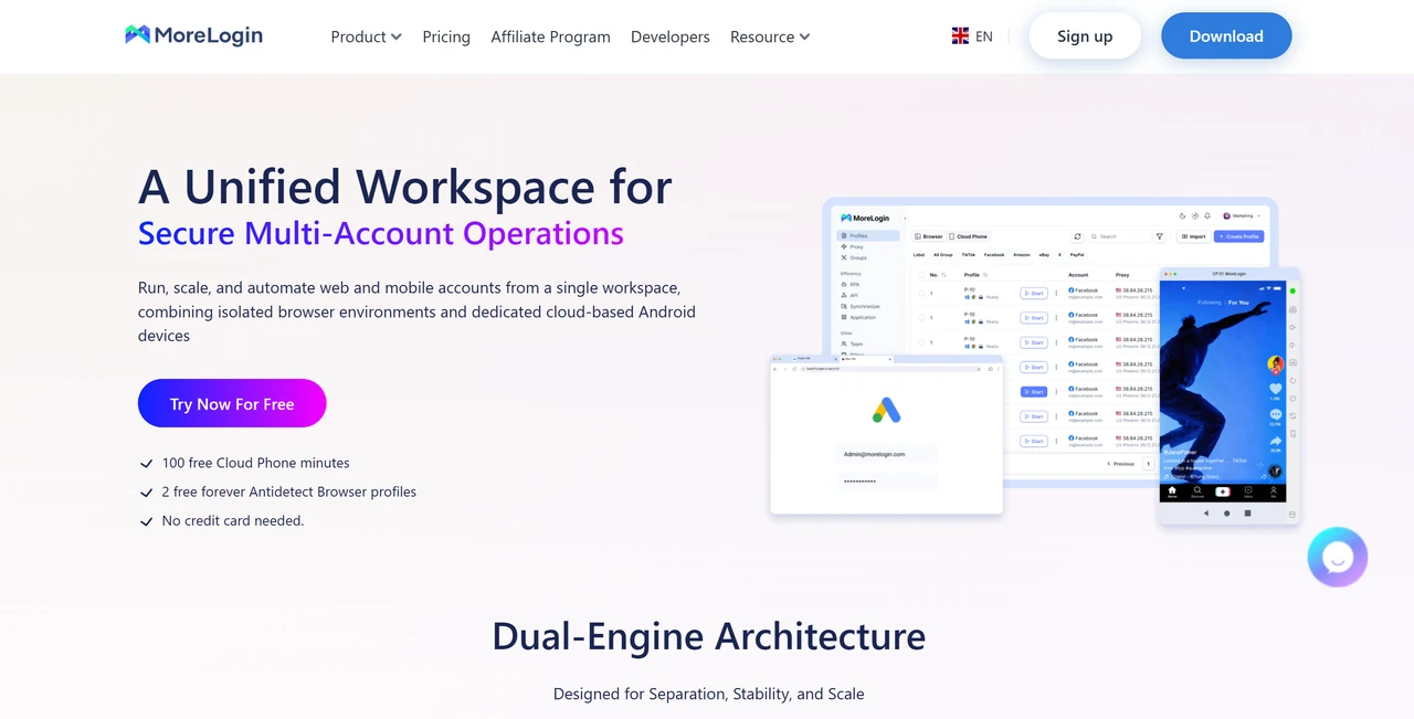 MoreLogin Interface