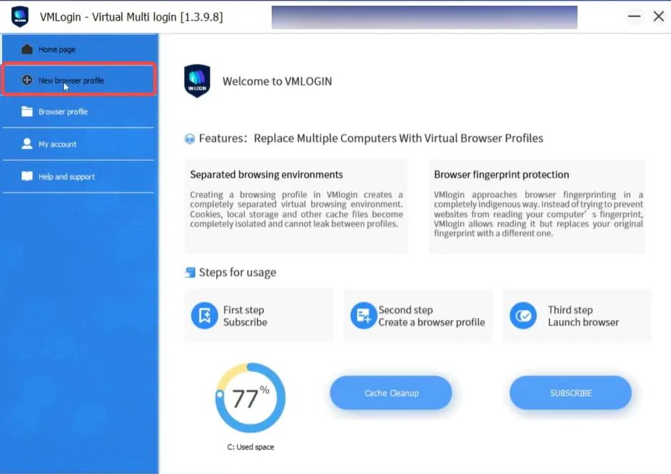 Click the New Browser Profile Button