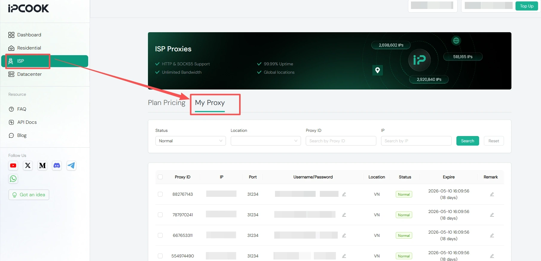 Obtain Bulk Static Proxy in IPcook