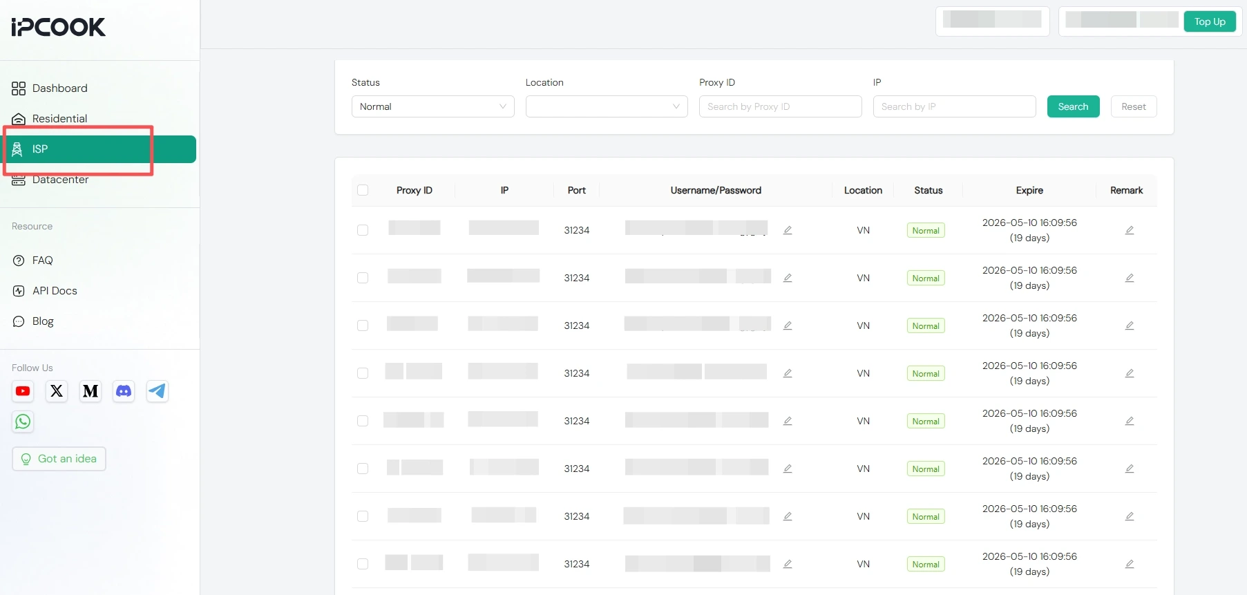 Obtain Static Proxy in IPcook