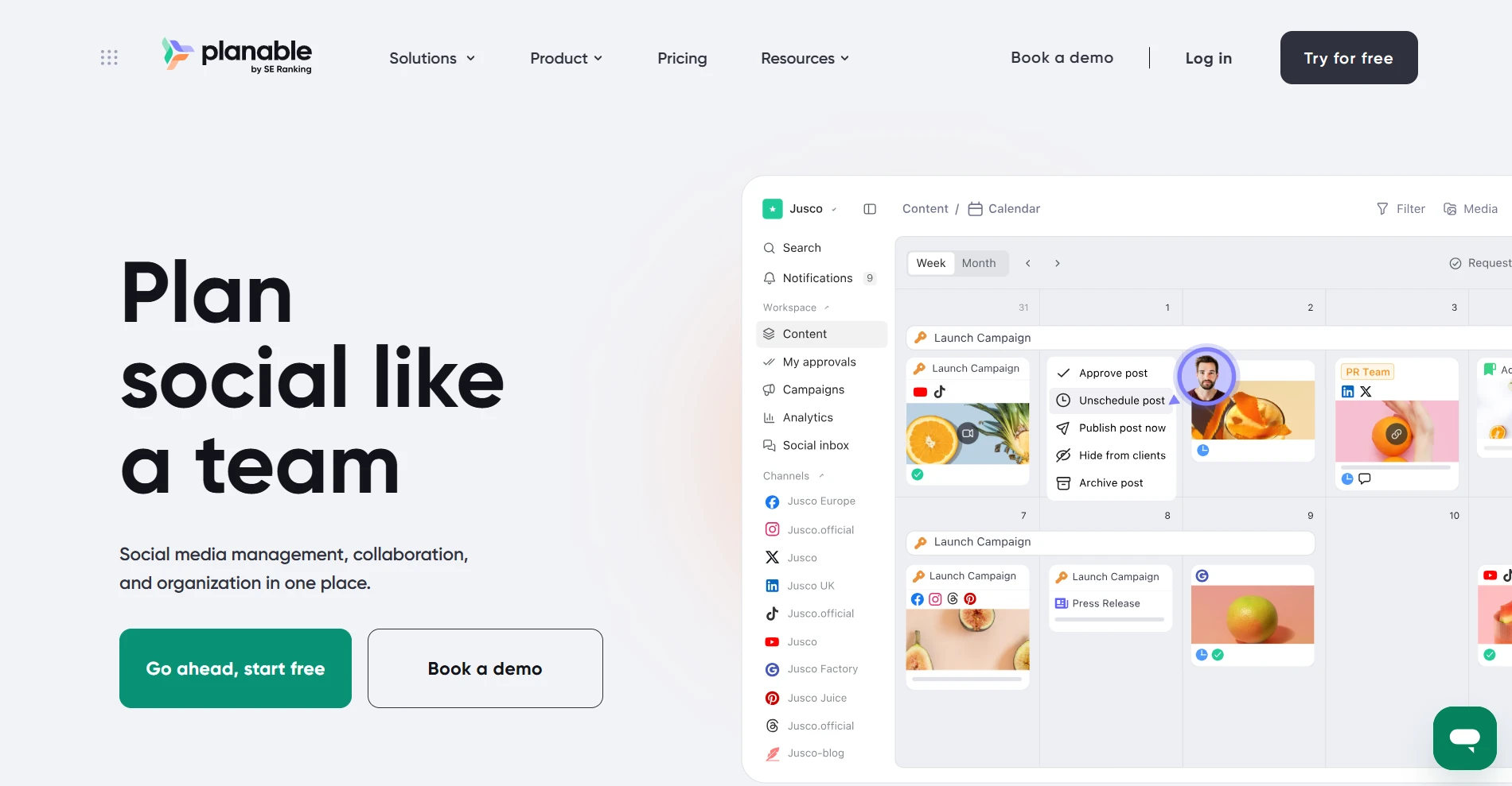 Planable Homepage