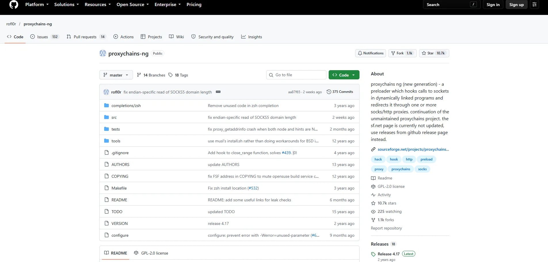 ProxyChains-NG GitHub
