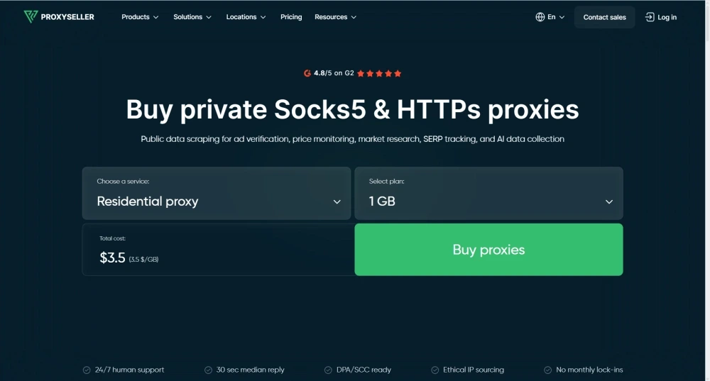 ProxySeller Homepage