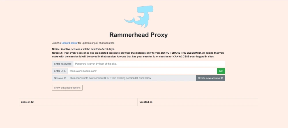 Rammerhead Proxy Website