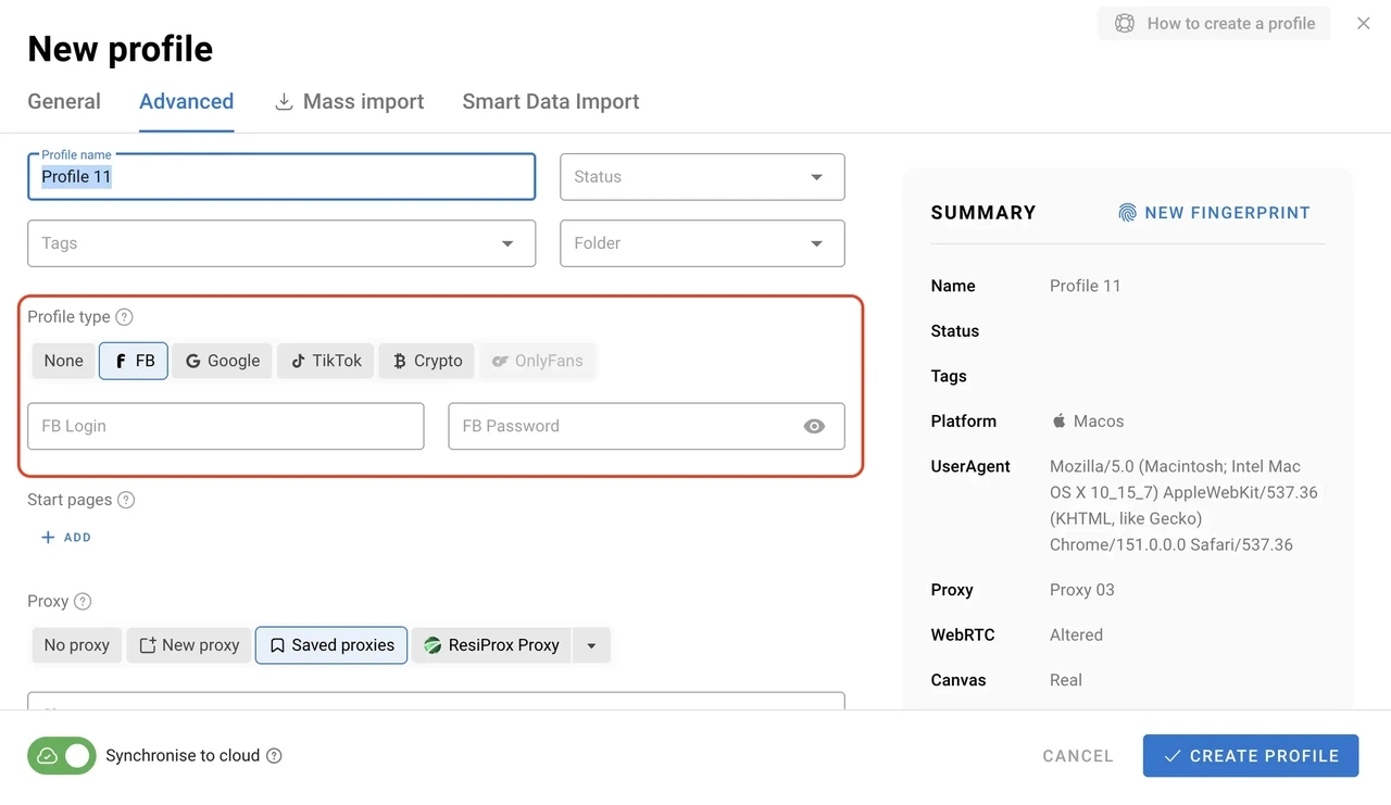 select-profile-type-dolphin Select a Profile Type