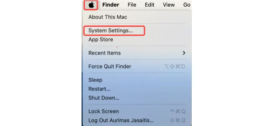 Select System Settings from Apple Menu