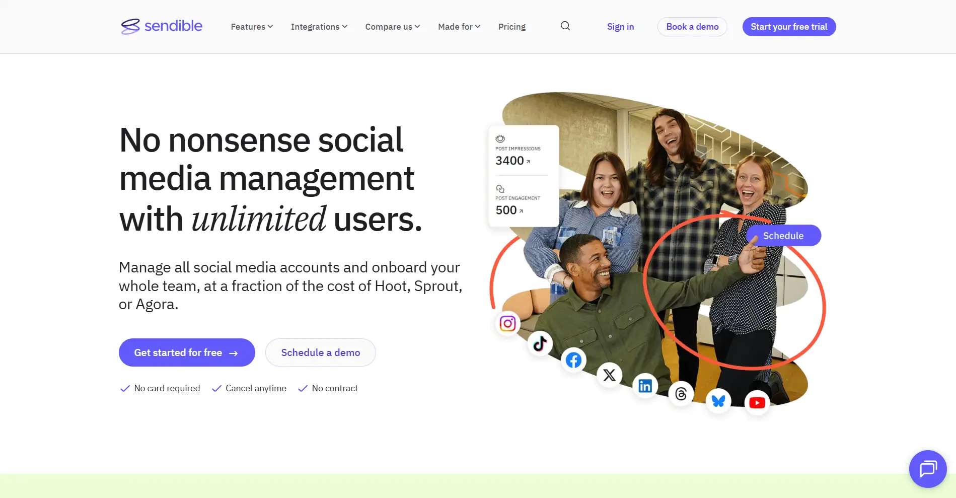 Sendible Homepage