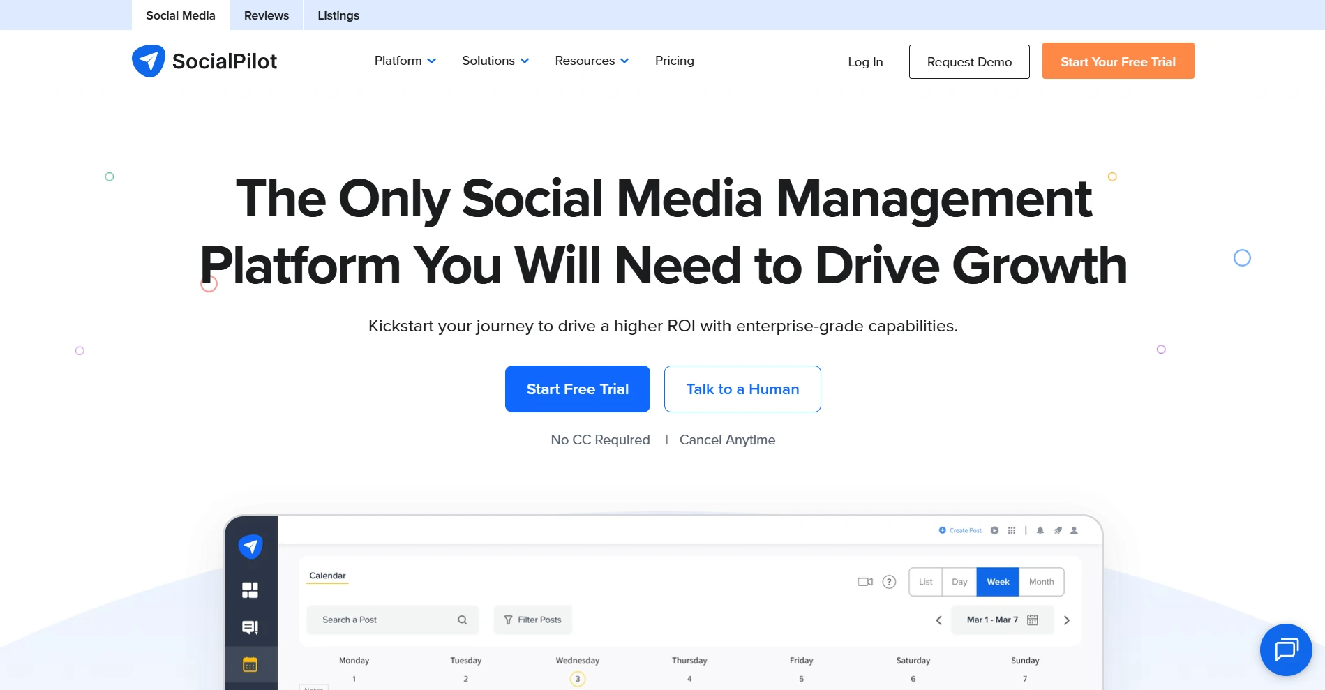 SocialPilot Homepage