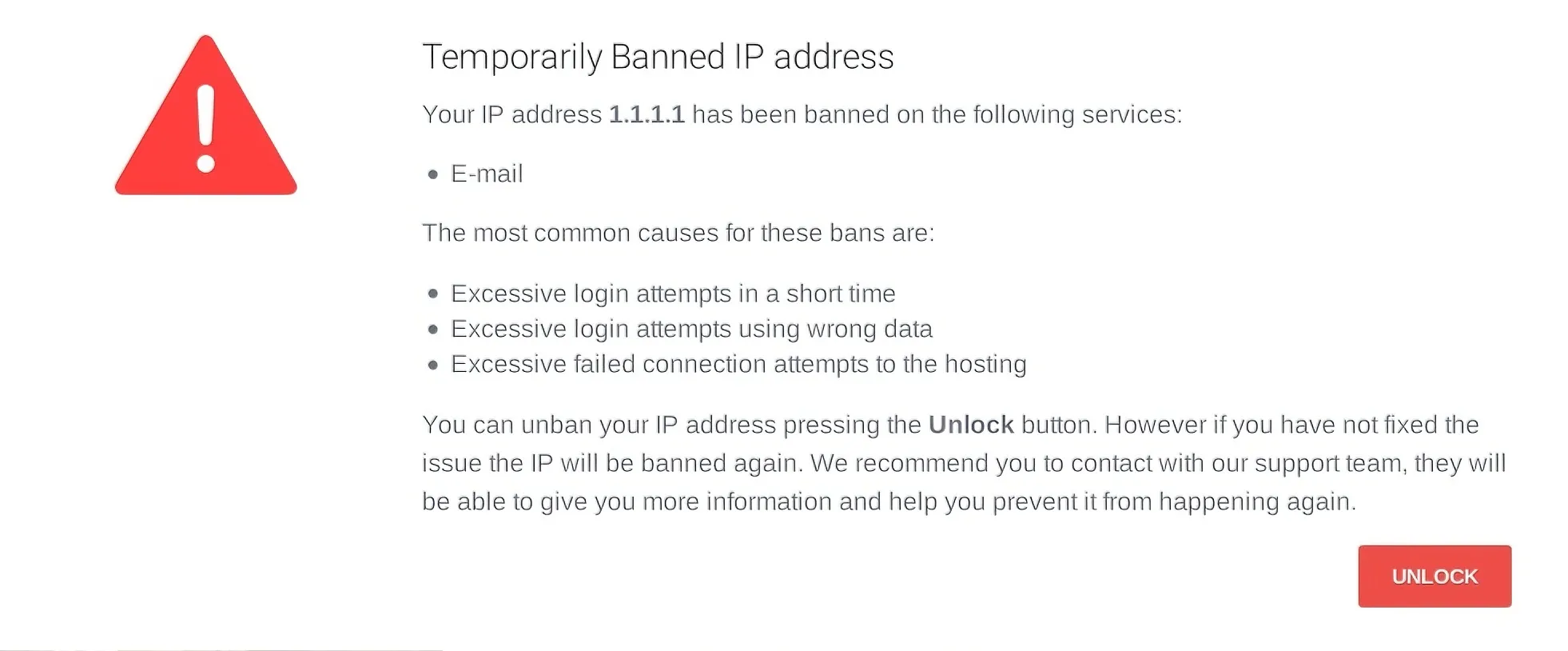 Temporarily Banned IP Address