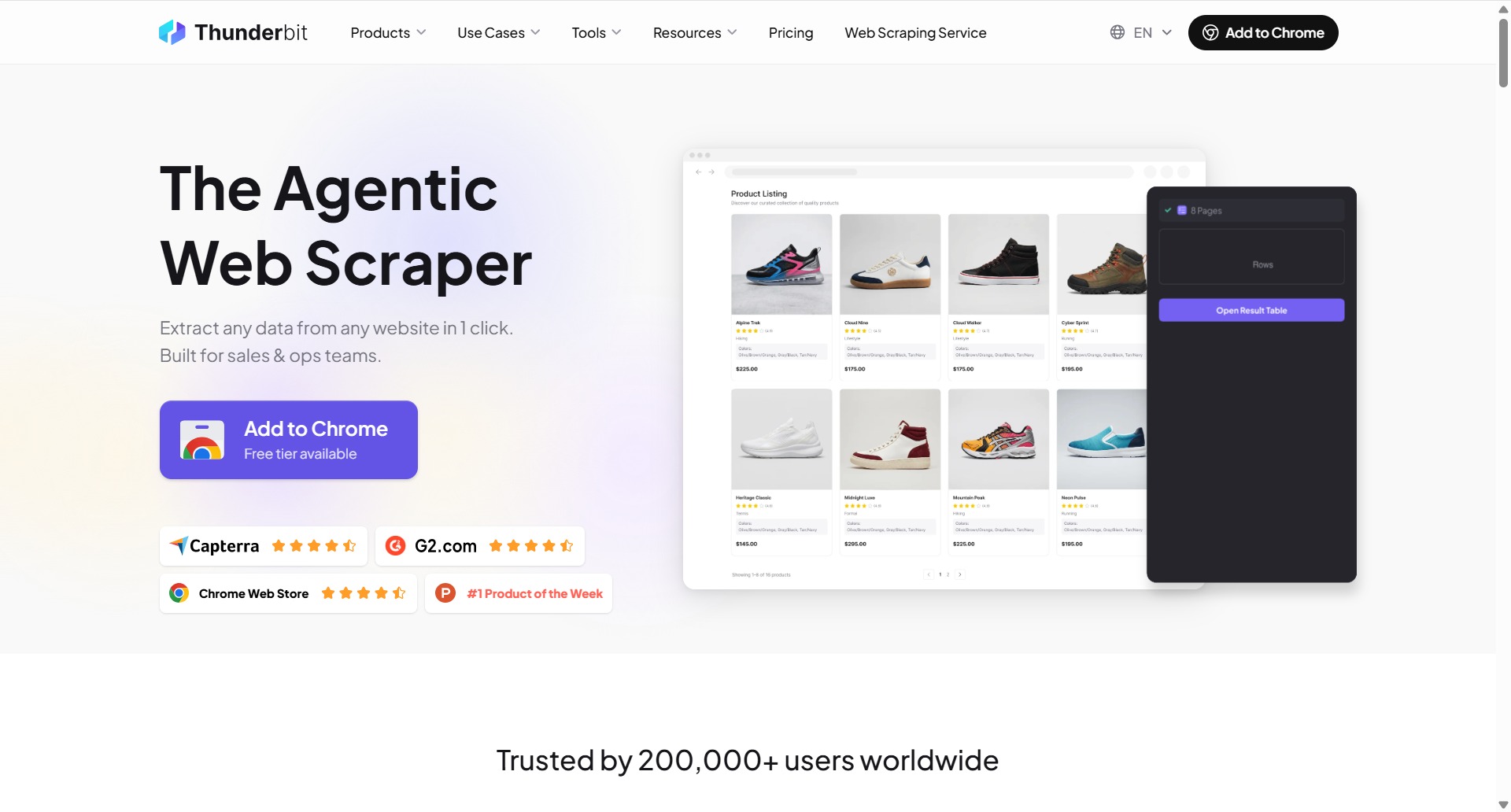 Thunderbit Homepage