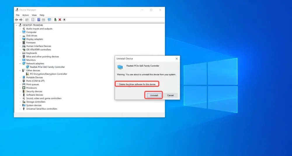 Click the Uninstall Button