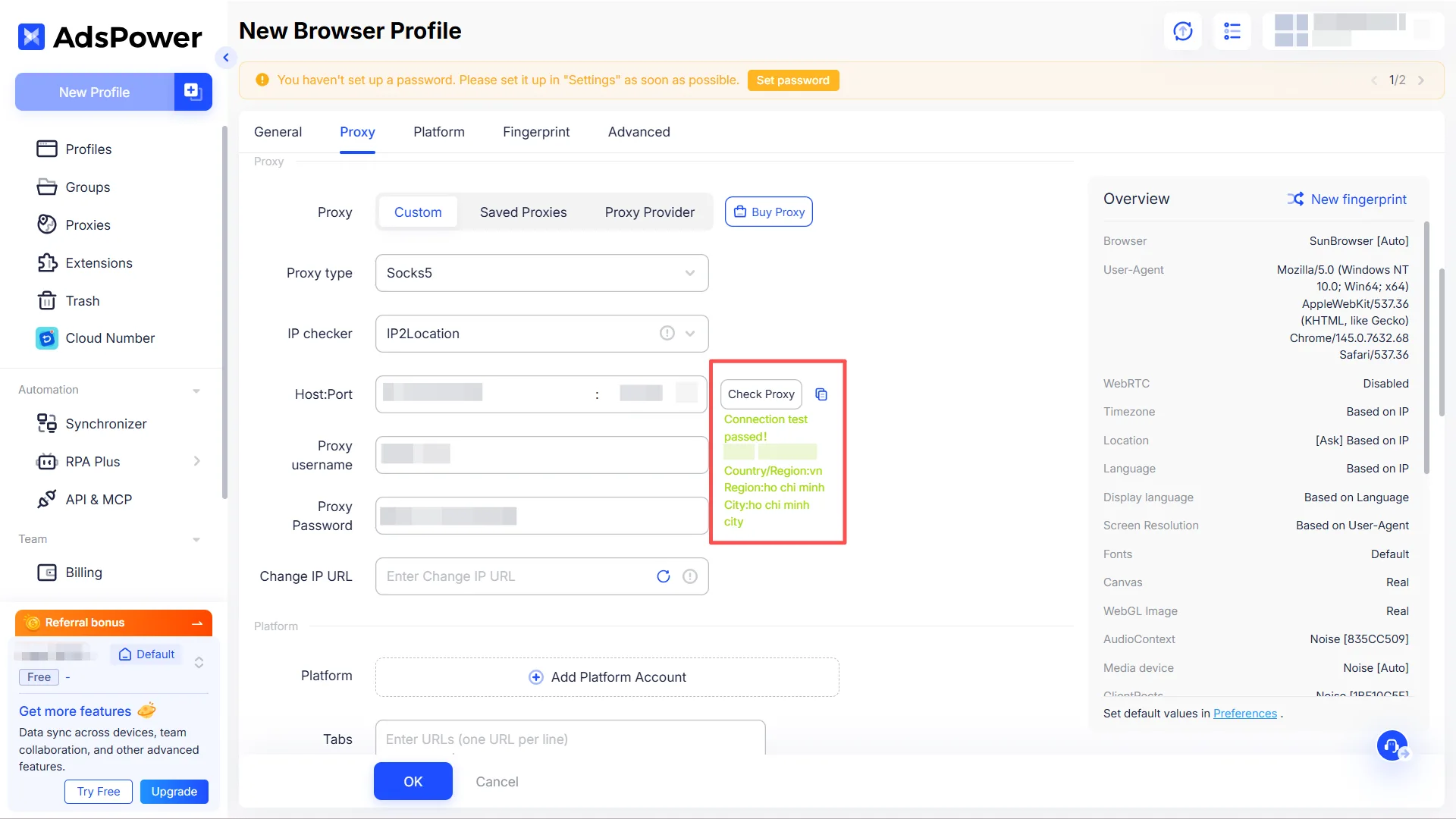 Verify Profile in AdsPower