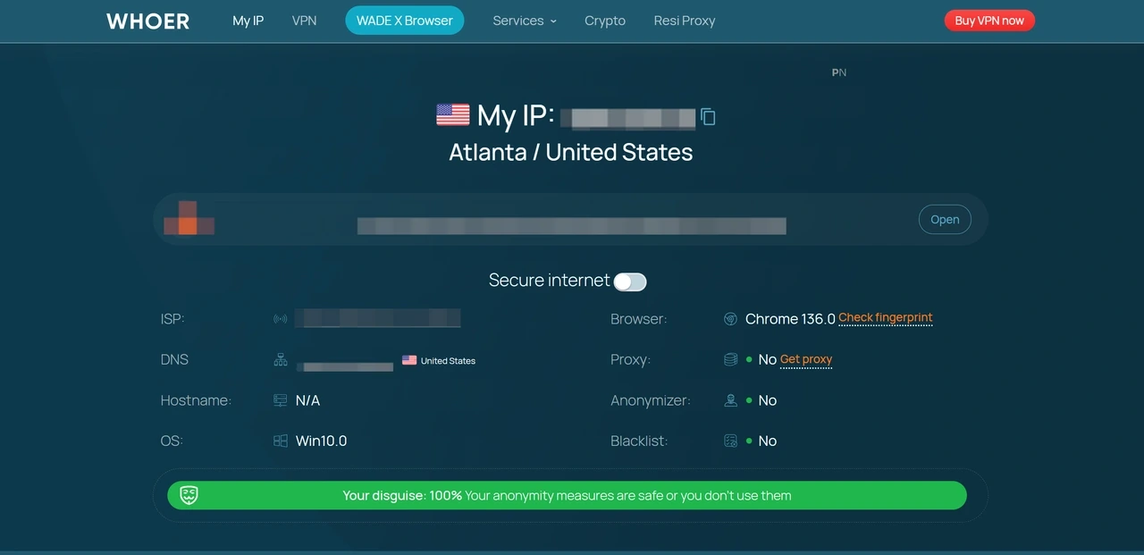Whoer IP checker
