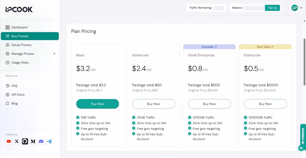Buy Proxies on IPcook